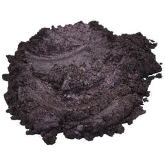 Dark purple powder with a textured surface and subtle shimmer
