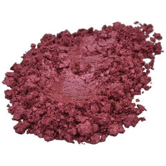 Loose burgundy powder with a textured, sparkly finish and a light reflection