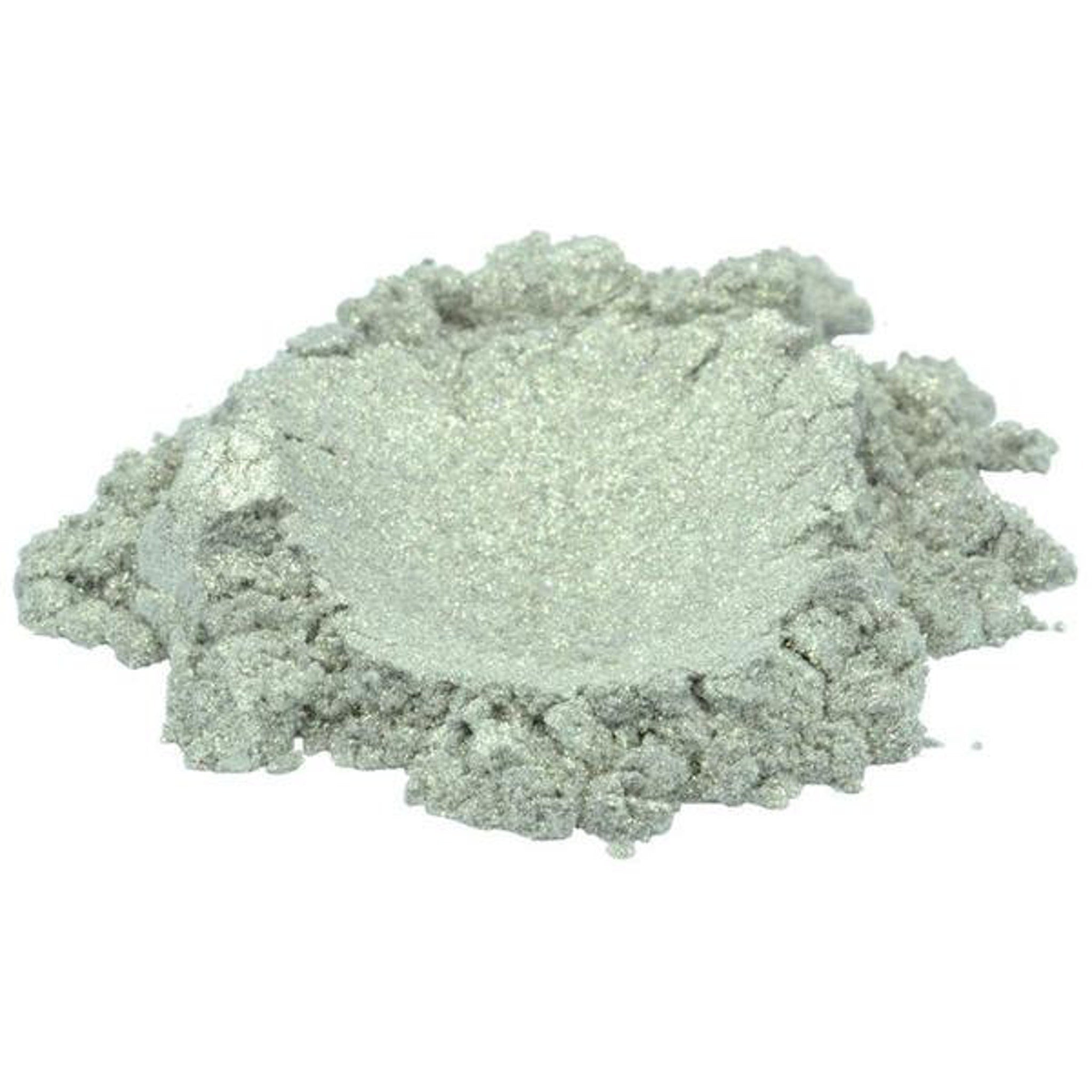 Glitter powder, silver, shimmering, loose pigment for makeup application
