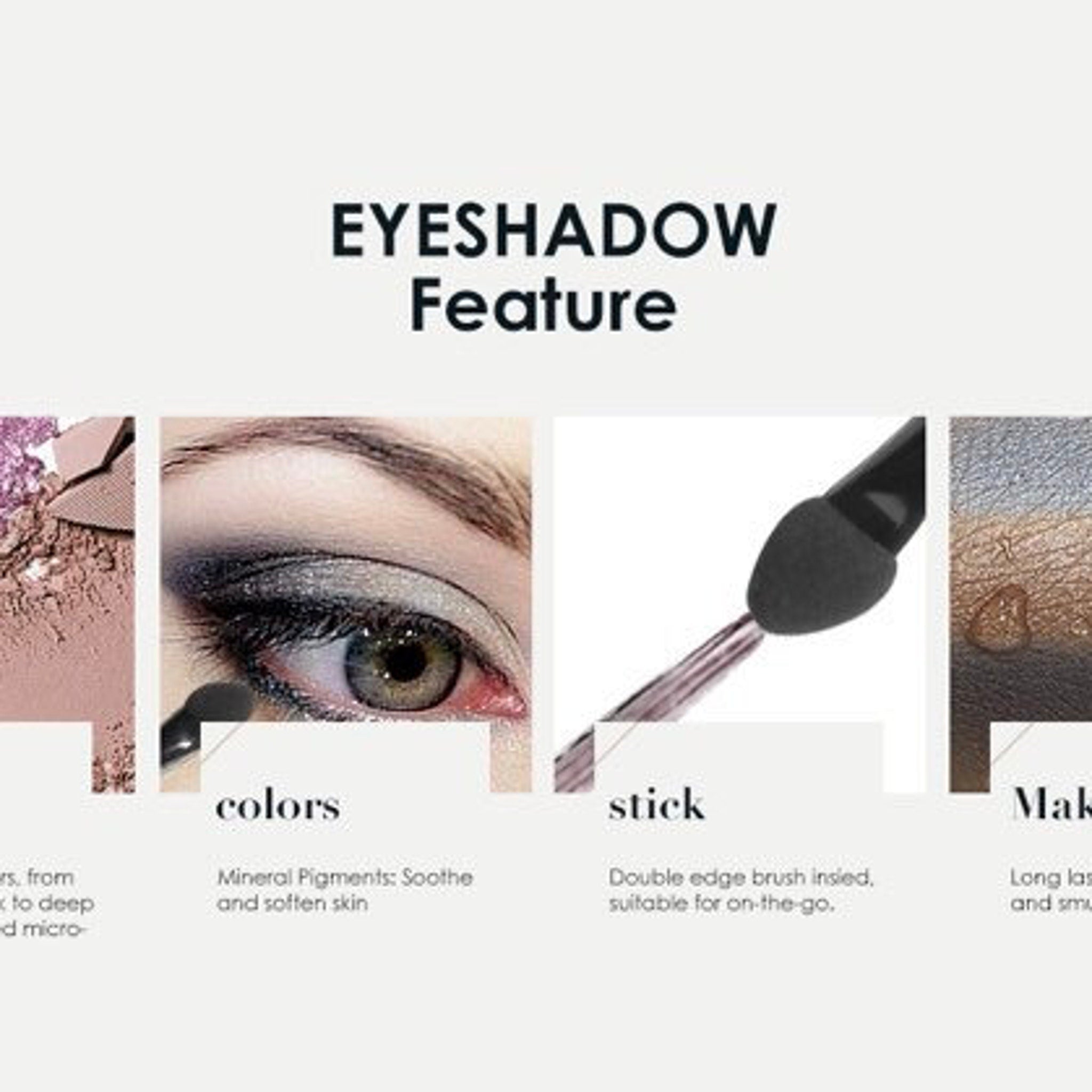 Woman applying matte taupe eyeshadow with a blending brush for a soft office makeup look