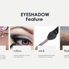 Woman applying matte taupe eyeshadow with a blending brush for a soft office makeup look