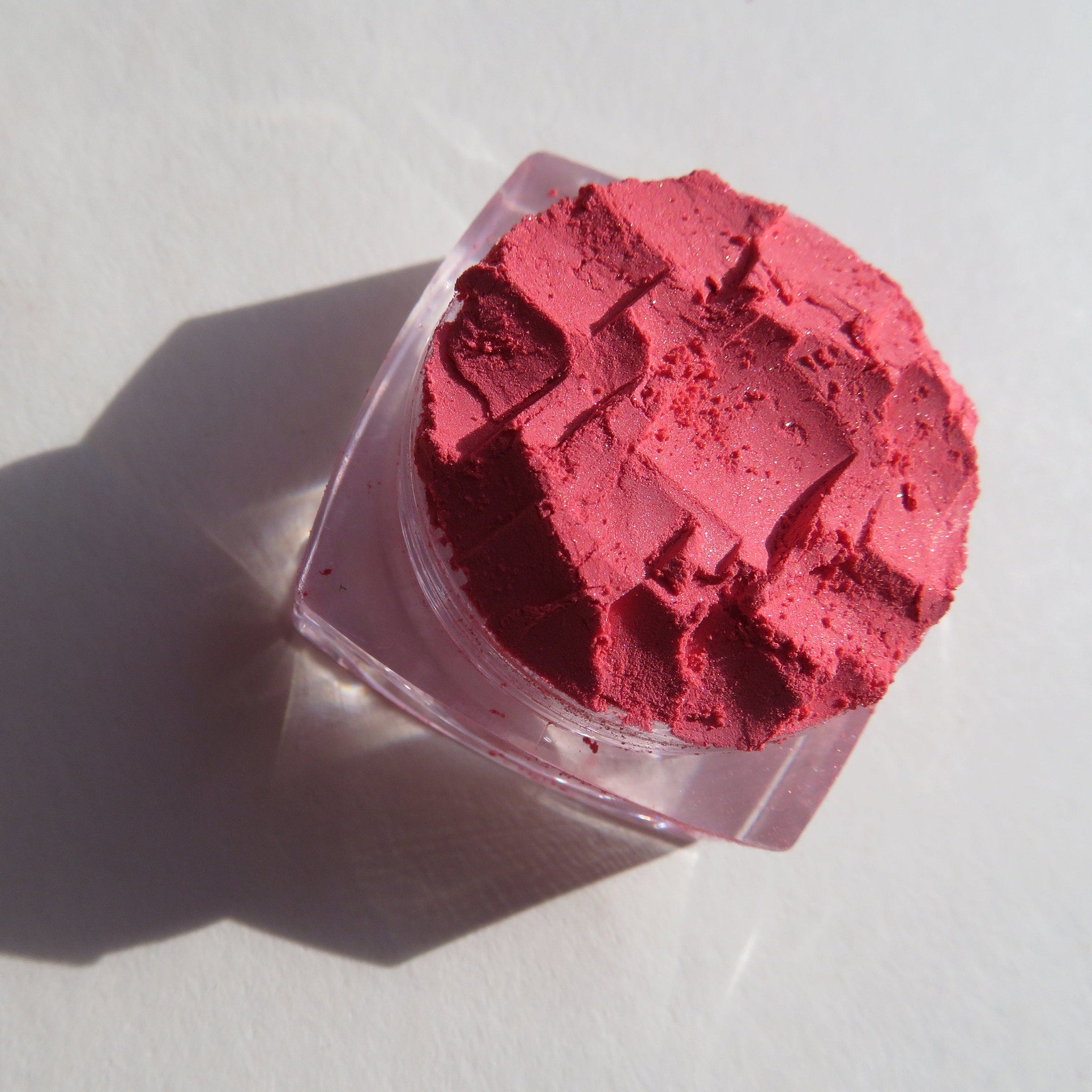 Alternative angle of Matte Coral Pink Mineral Eyeshadow - Vegan Talc-Free Loose Pigment