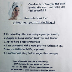 Skin care advertisement with woman, white towel, and text about benefits of good skin