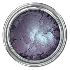 Eyeshadow in purple with silver shimmer and metallic container