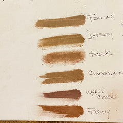 Close-up of matte cinnamon brown eyeshadow pan showing rich pigment and smooth texture