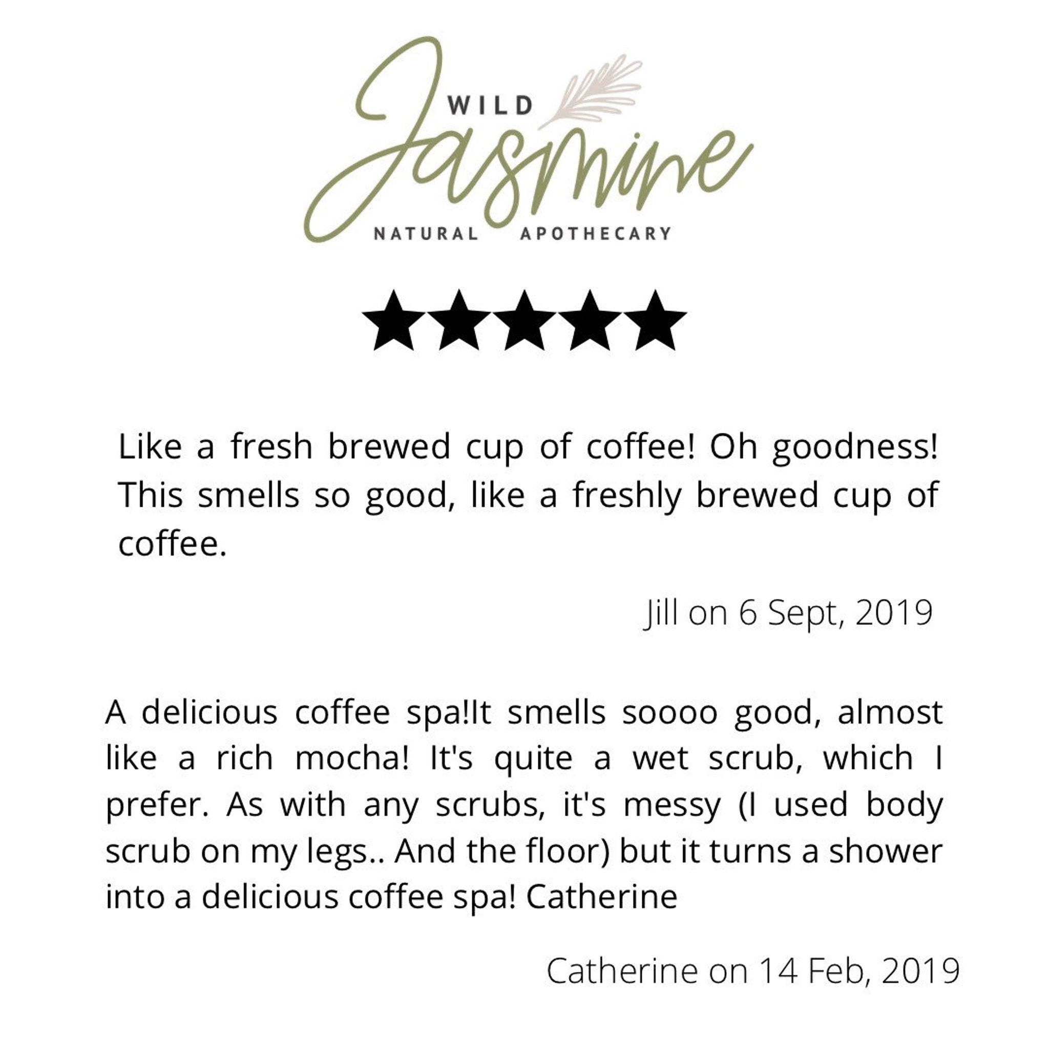 Wild Jasmine logo with green script, black stars, and white background reviews