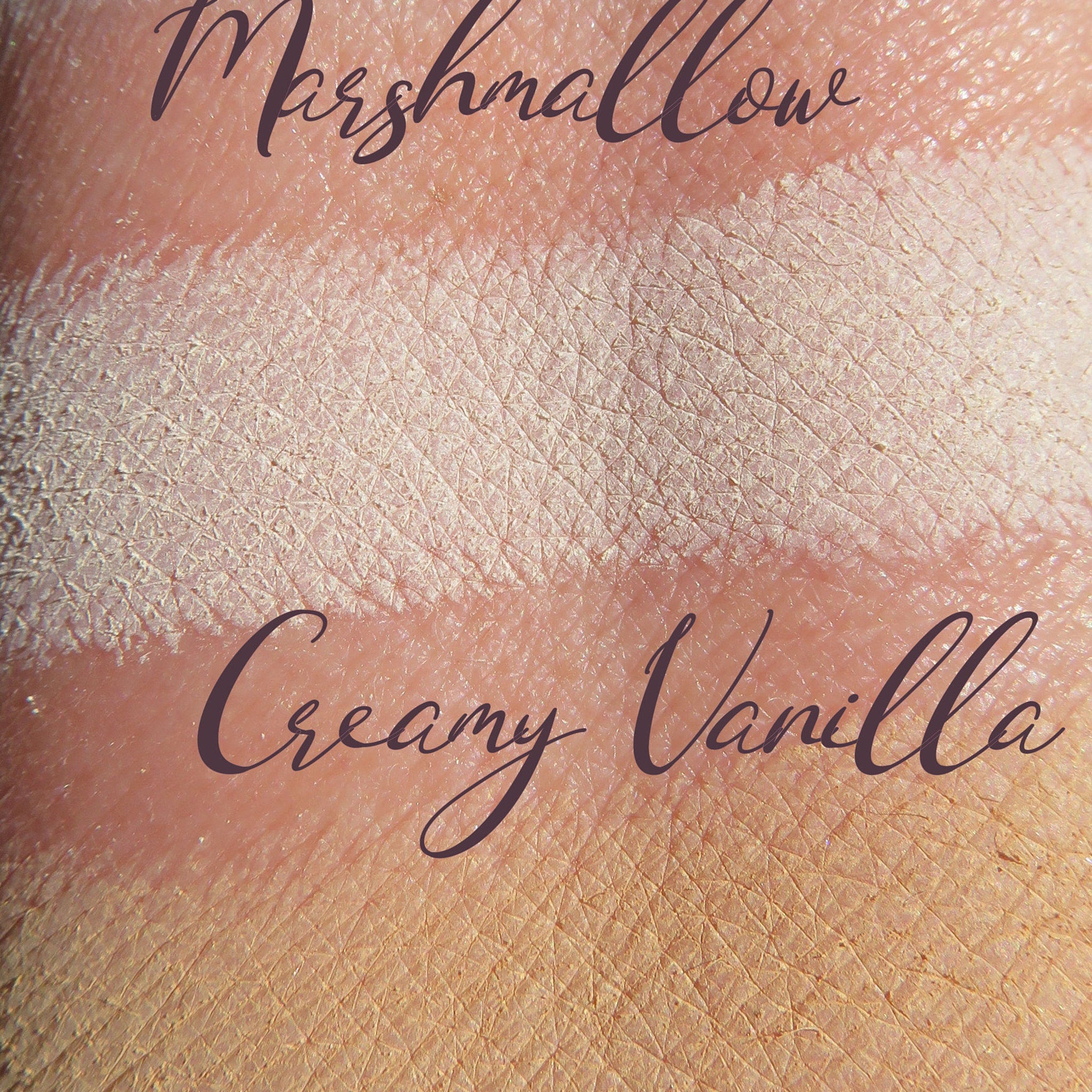 Close-up of creamy vanilla matte loose mineral eyeshadow powder in eco-friendly packaging with soft texture