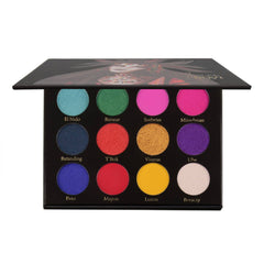 Close-up of Dovi Seattle Morena Eyeshadow Palette showing rich matte and shimmer shades in warm browns and golds
