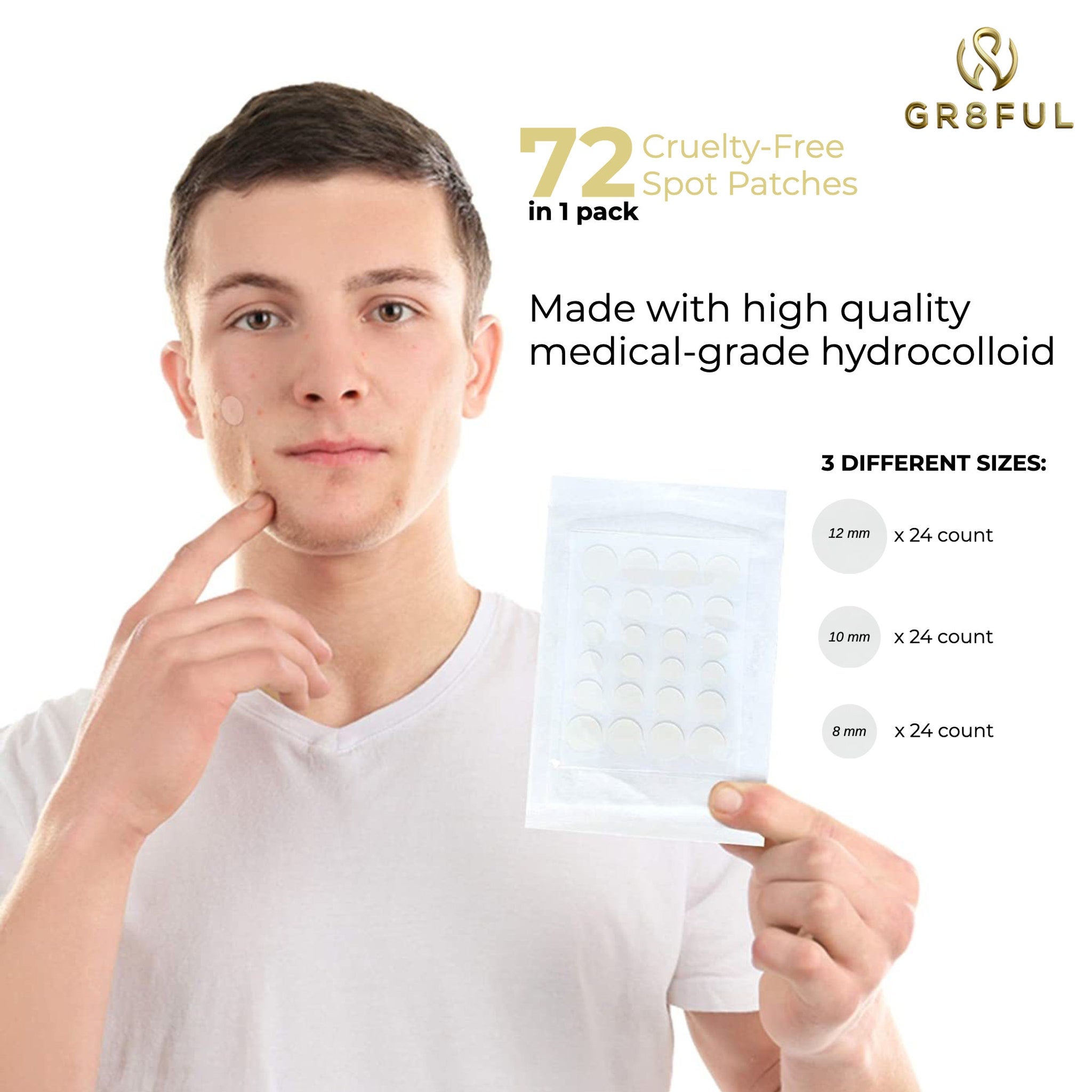 Additional view of Acne Healing Hydrocolloid Pimple Patches - 72 Blemish Absorbing Dots for Face  S