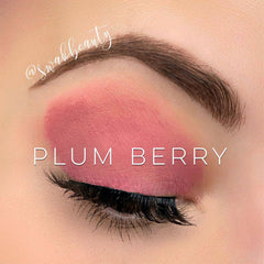 Close-up of creamy Plum Berry eyeshadow pot showing rich berry hue with satin finish
