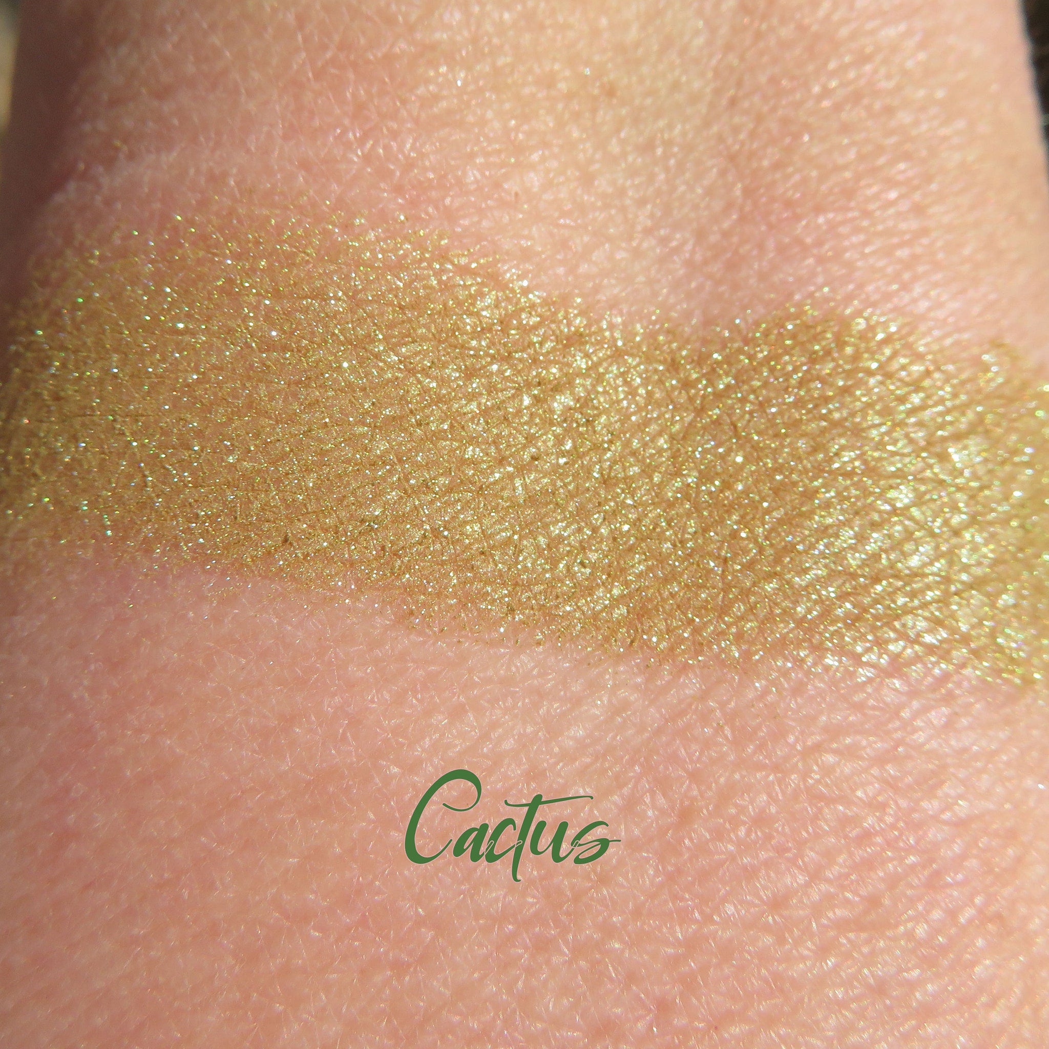 Additional view of Shimmer Green  Gold Vegan Mineral Eyeshadow - Cruelty-Free Loose Pigment