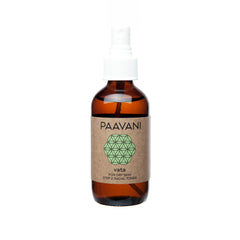 Toner spray bottle, brown glass, white spray top, PAAVANI Ayurveda label