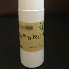 Bug bite relief roll, white plastic, tan label with After Bite text, 3 fl oz