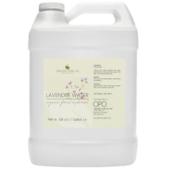 Lavender water in white plastic jug with handle, OPO label, organic floral hydrosol