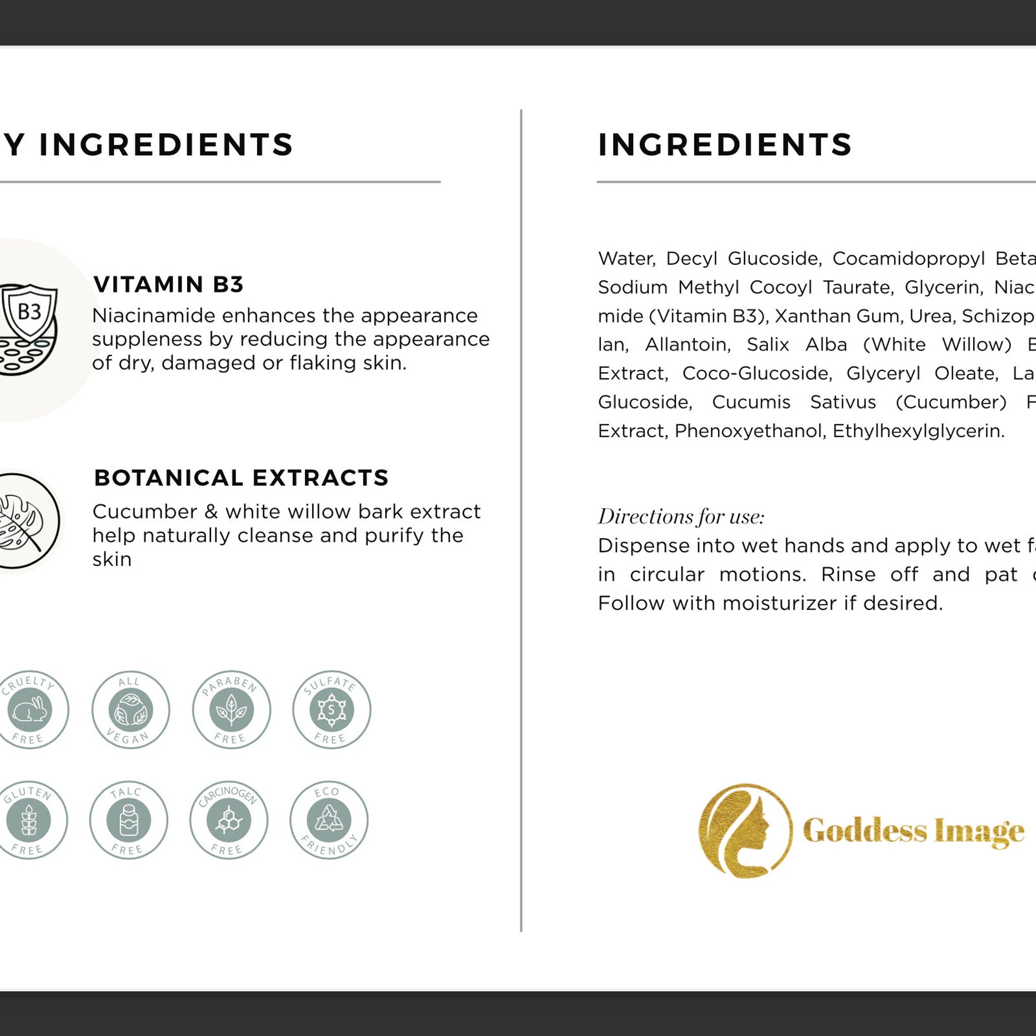 Goddess Image logo, gold and white circular design, text "Goddess Image