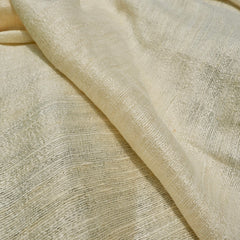 Cream-colored fabric with textured weave and draped style, HanhSilks product detail