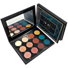 Side view of Day & Night Eyeshadow Palette showing stacked rectangular pans with matte and shimmer finishes