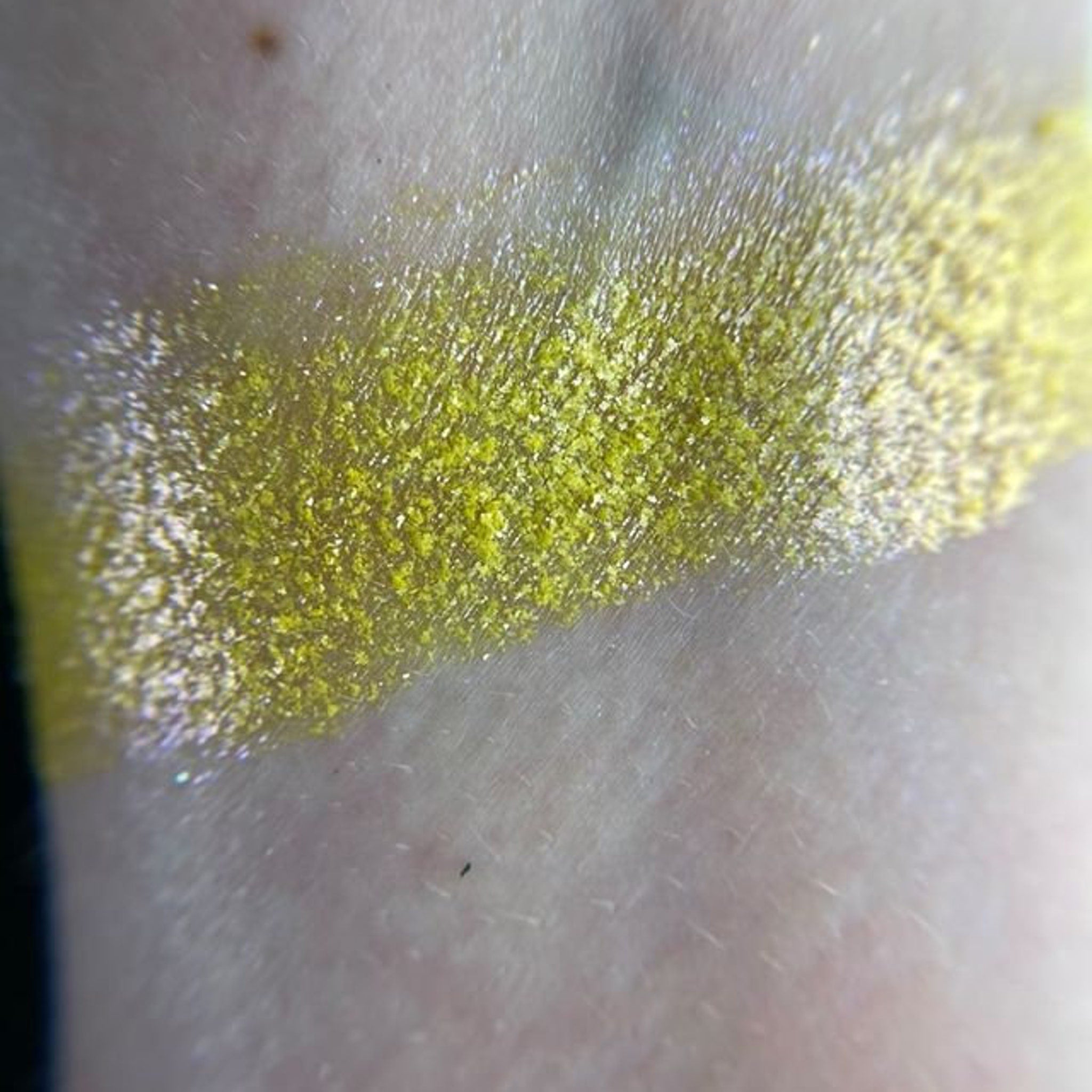 Side view of Xray Eyeshadow Palette showing 12 vibrant matte and shimmer shades in rectangular pans