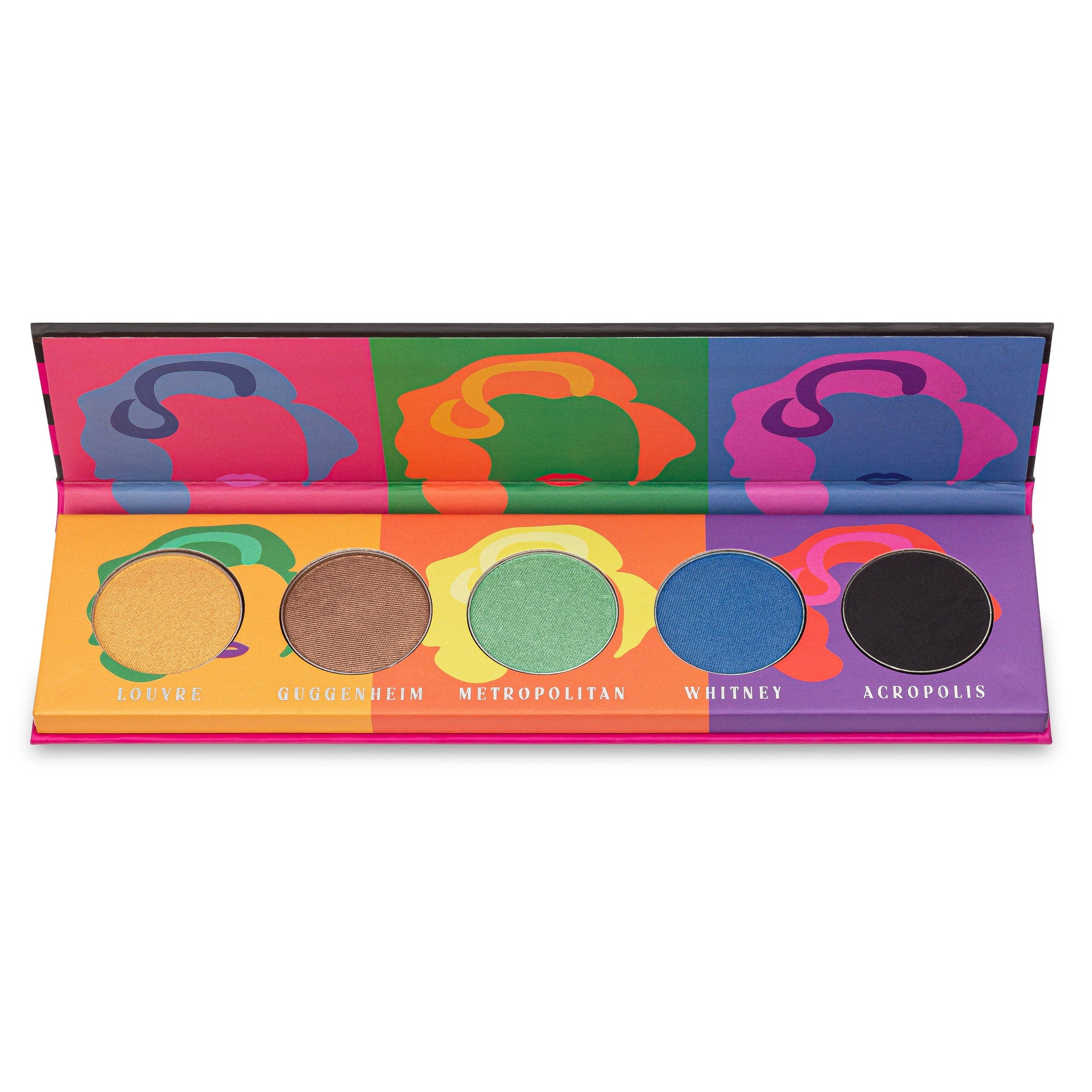Smoke eyeshadow palette with colorful packaging, five eyeshadow pans, and Nyvonne Cosmetics brand name