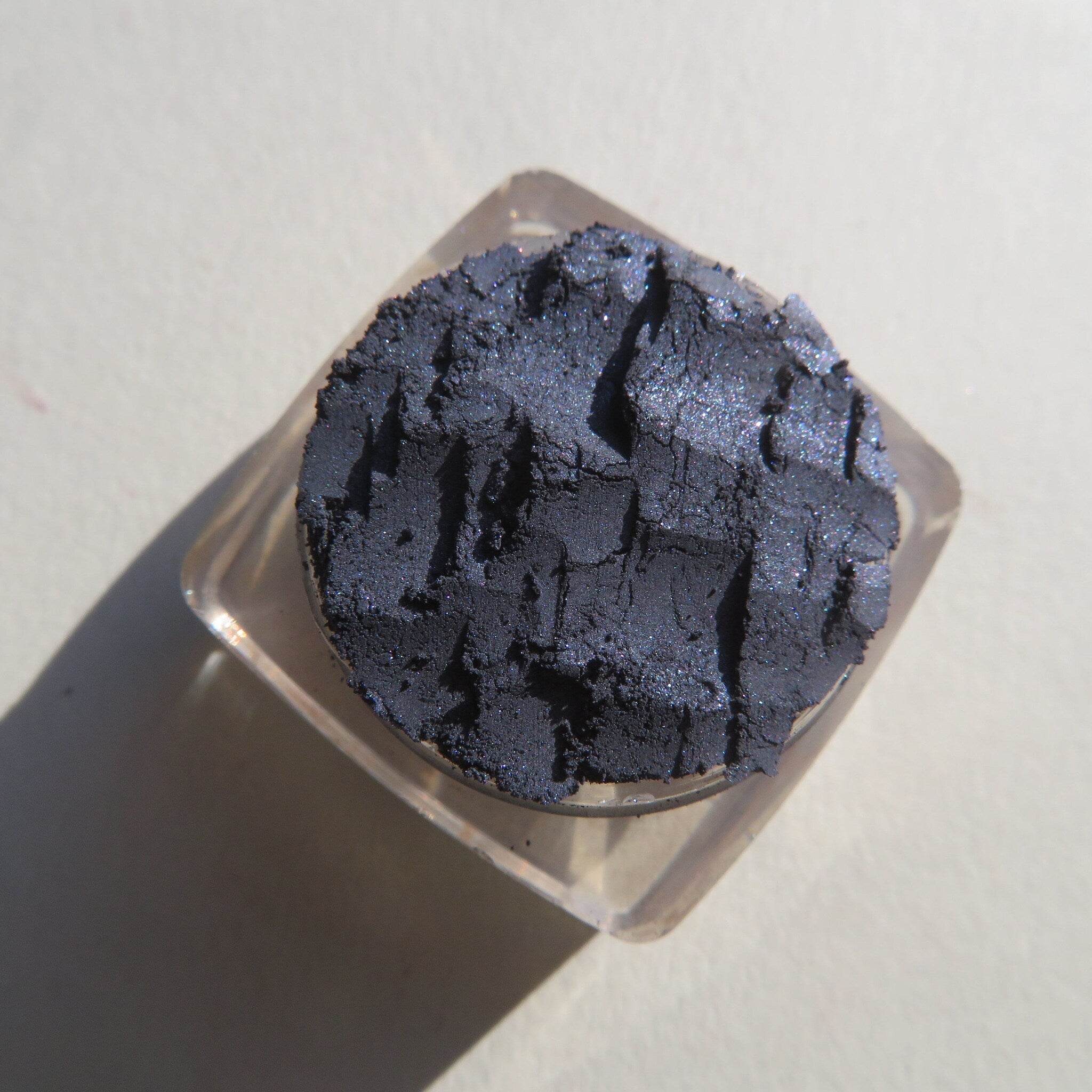 Alternative angle of Navy Blue Shimmer Loose Powder Eyeshadow  Eyeliner - Vegan Cruelty-Free Mineral