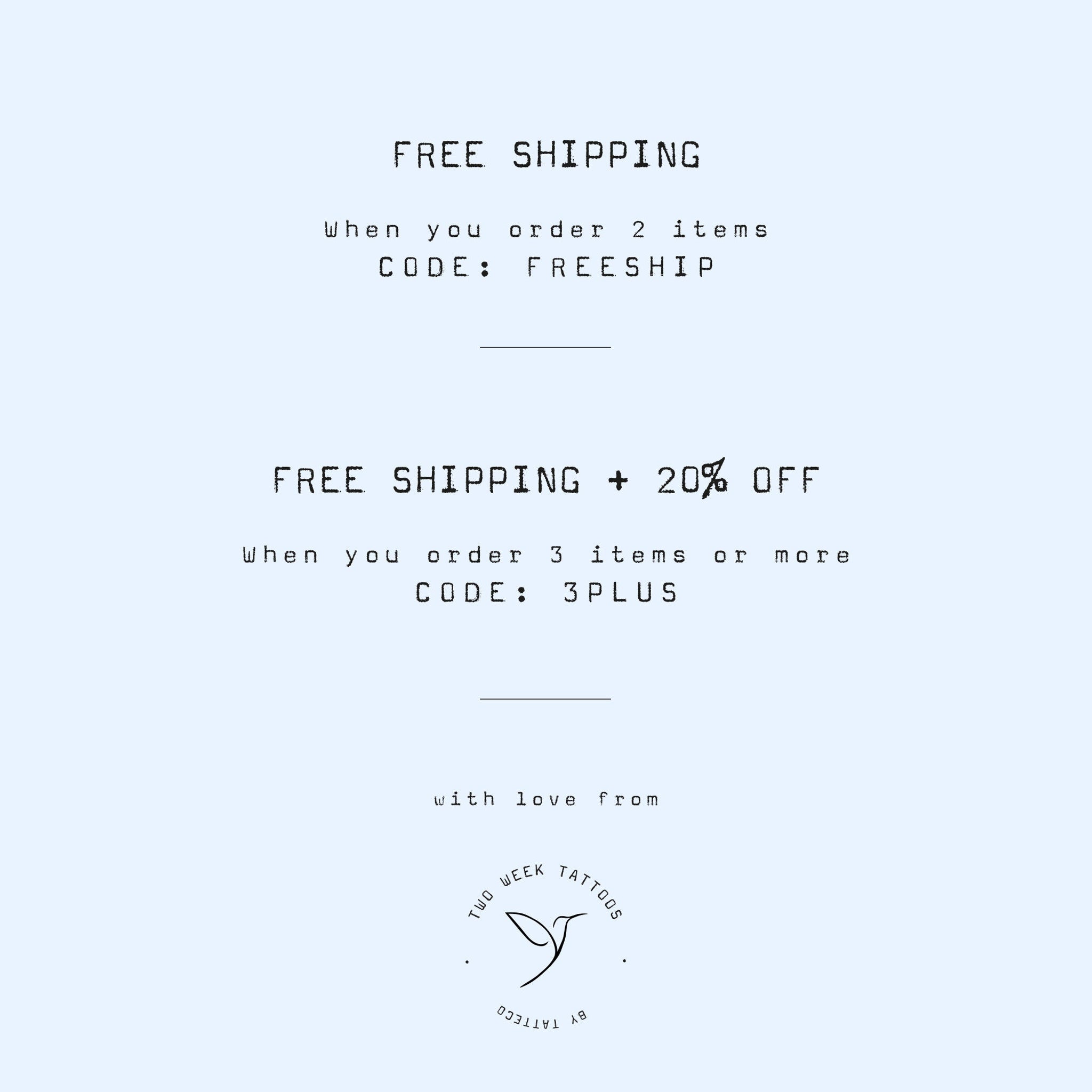 Usage example of Two Flying Birds Semi-Permanent 2-Week Skin-Friendly Tattoo Set 2 Pack