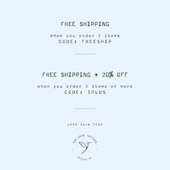 Usage example of Two Flying Birds Semi-Permanent 2-Week Skin-Friendly Tattoo Set 2 Pack