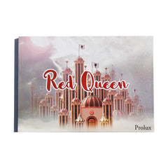 Red Queen book cover with red text, castle illustration, and Prolux brand name.