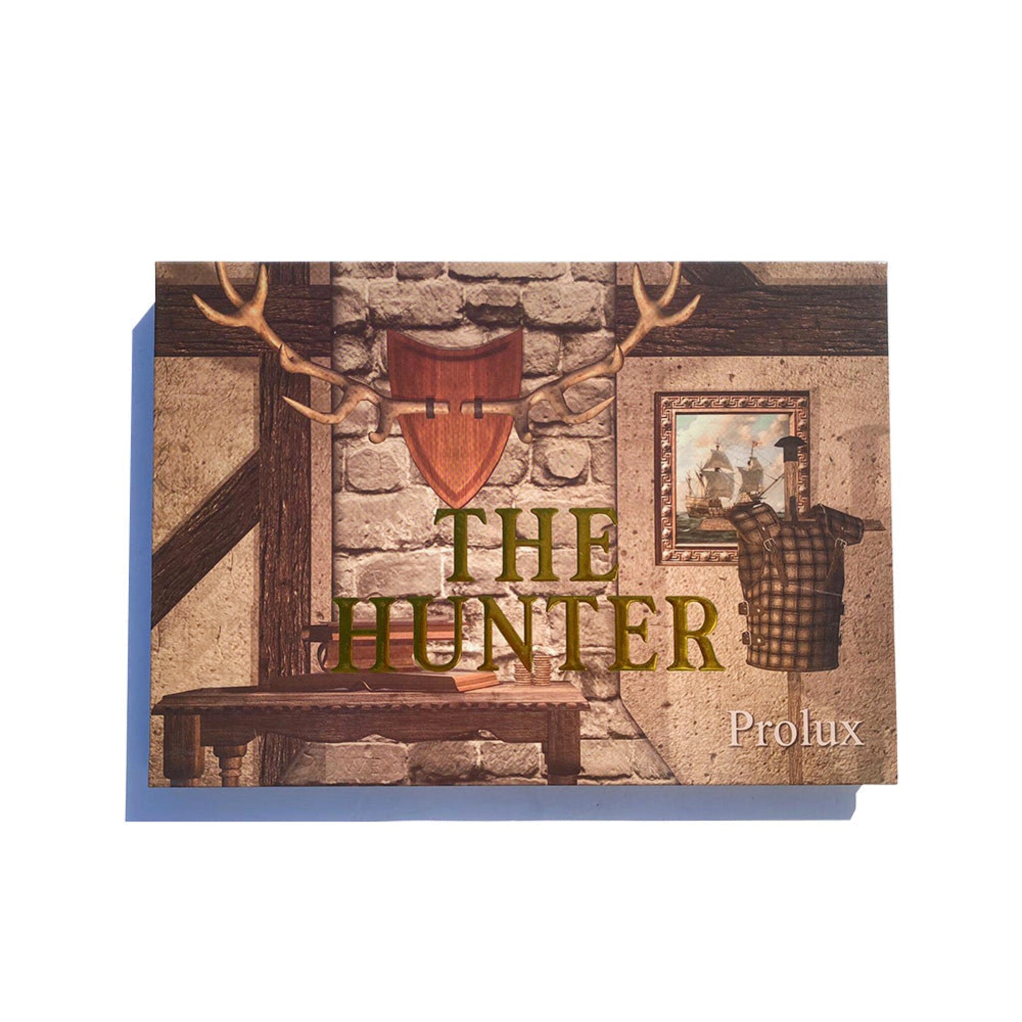 The Hunter wall art with stone, wood, and plaid elements, Prolux brand