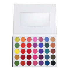 Eyeshadow palette with multiple colorful round eyeshadows and a mirror, Prolux brand