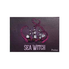 Sea Witch illustration with purple tentacles and ship on dark background, Prolux logo visible