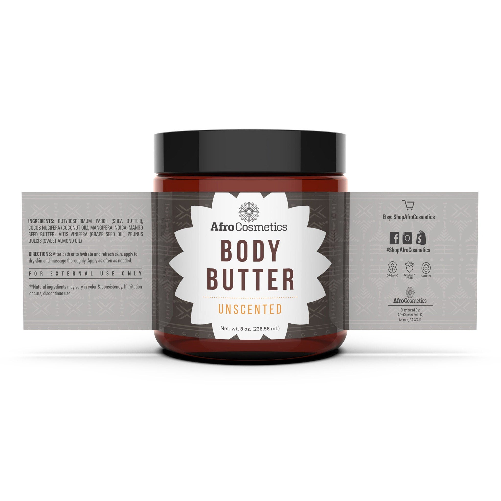 Detailed close-up of Organic Whipped Shea Butter - Unscented Moisturizer for Face Body  Hair - 8