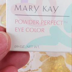Eye color product box with Mary Kay branding, white background, pink and blue accents, and text.