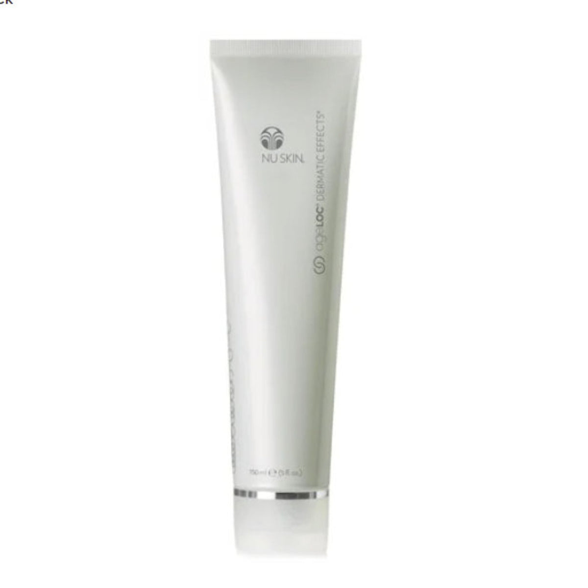 Elegant silver-capped bottle of ageLOC Dermatic Effects serum with sleek minimalist design and golden accents