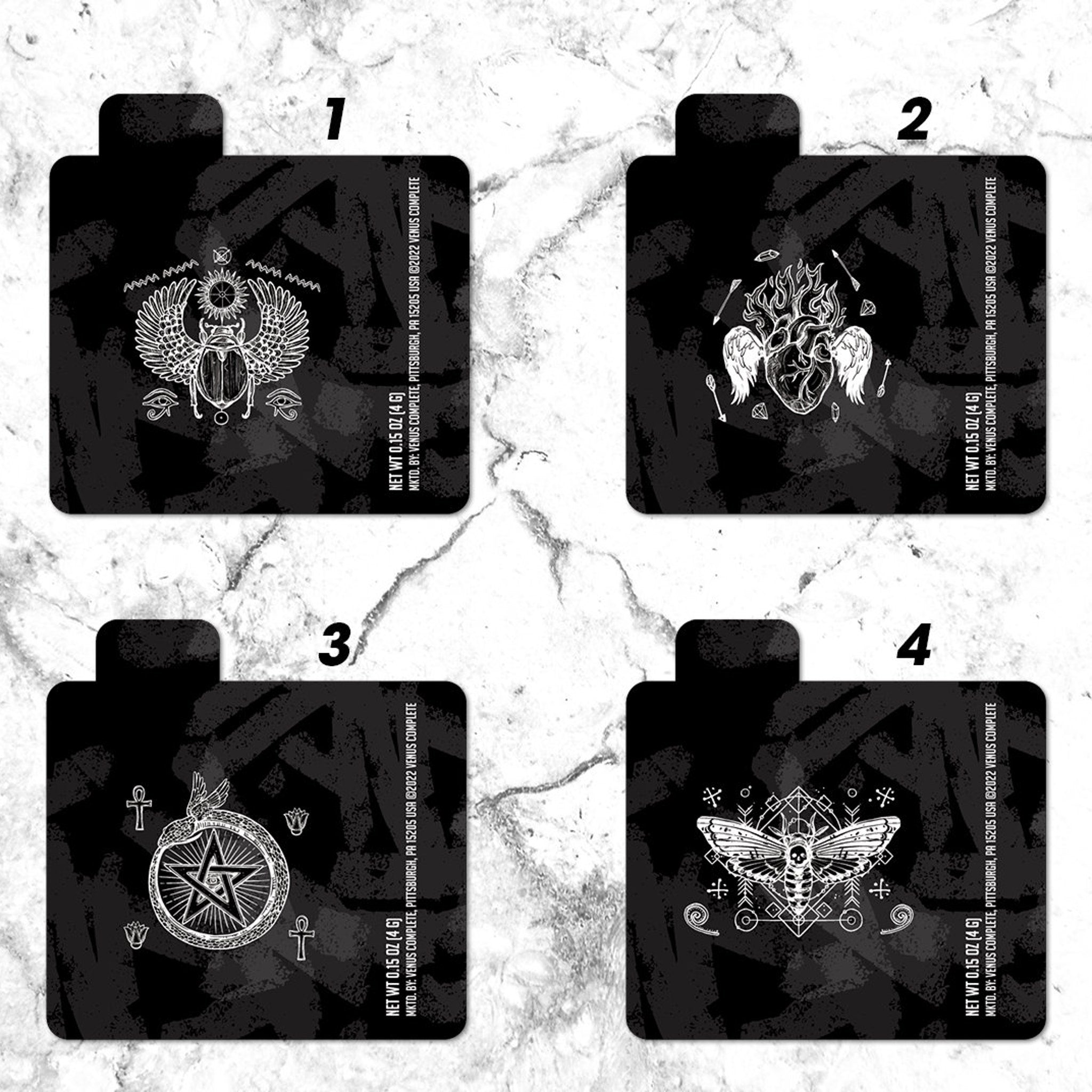 Black and white graphic with scarab beetle design, Venus Complete branding visible