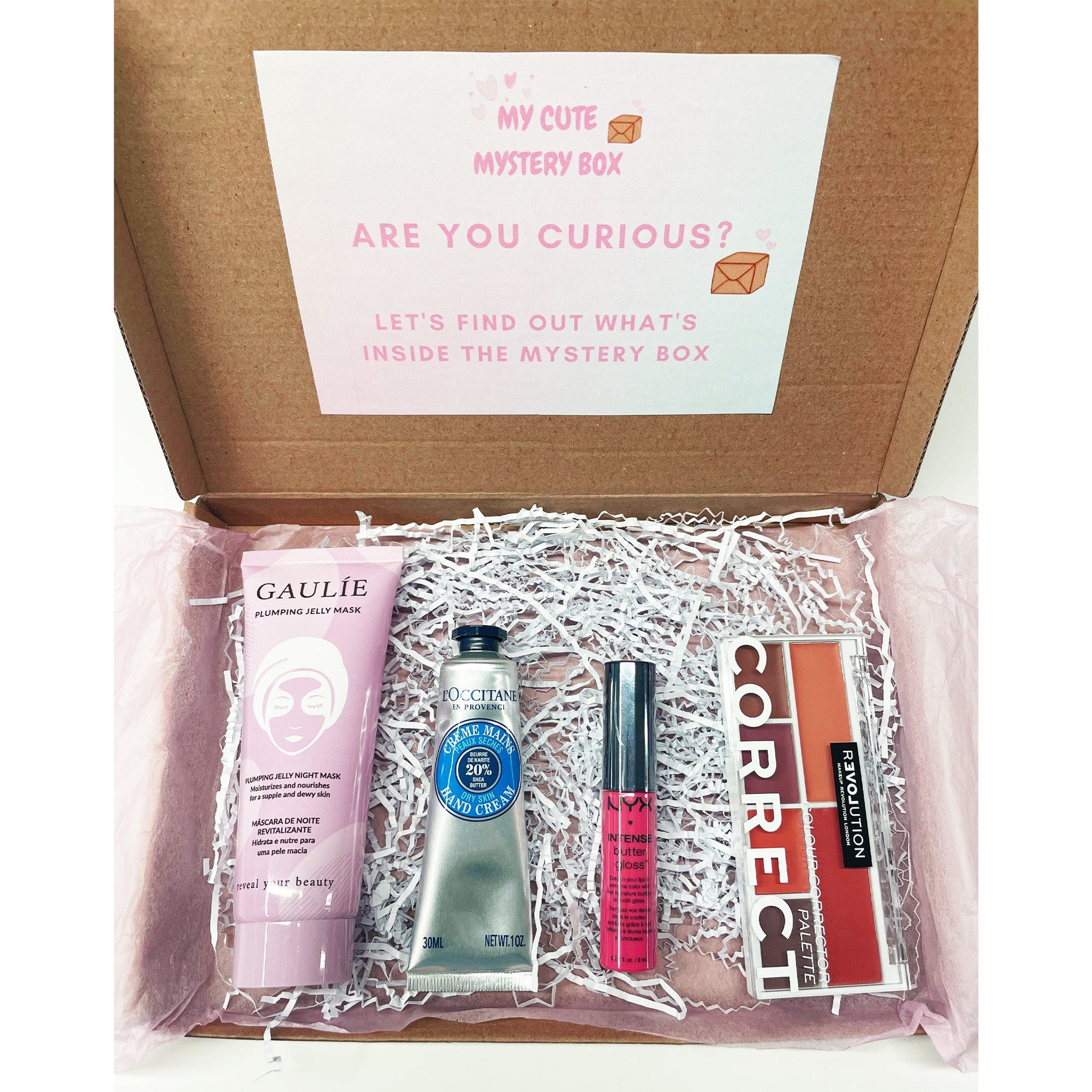 Alternative angle of Valentines Birthday Summer Mystery Gift Box for Her - Makeup  Beauty Hamper