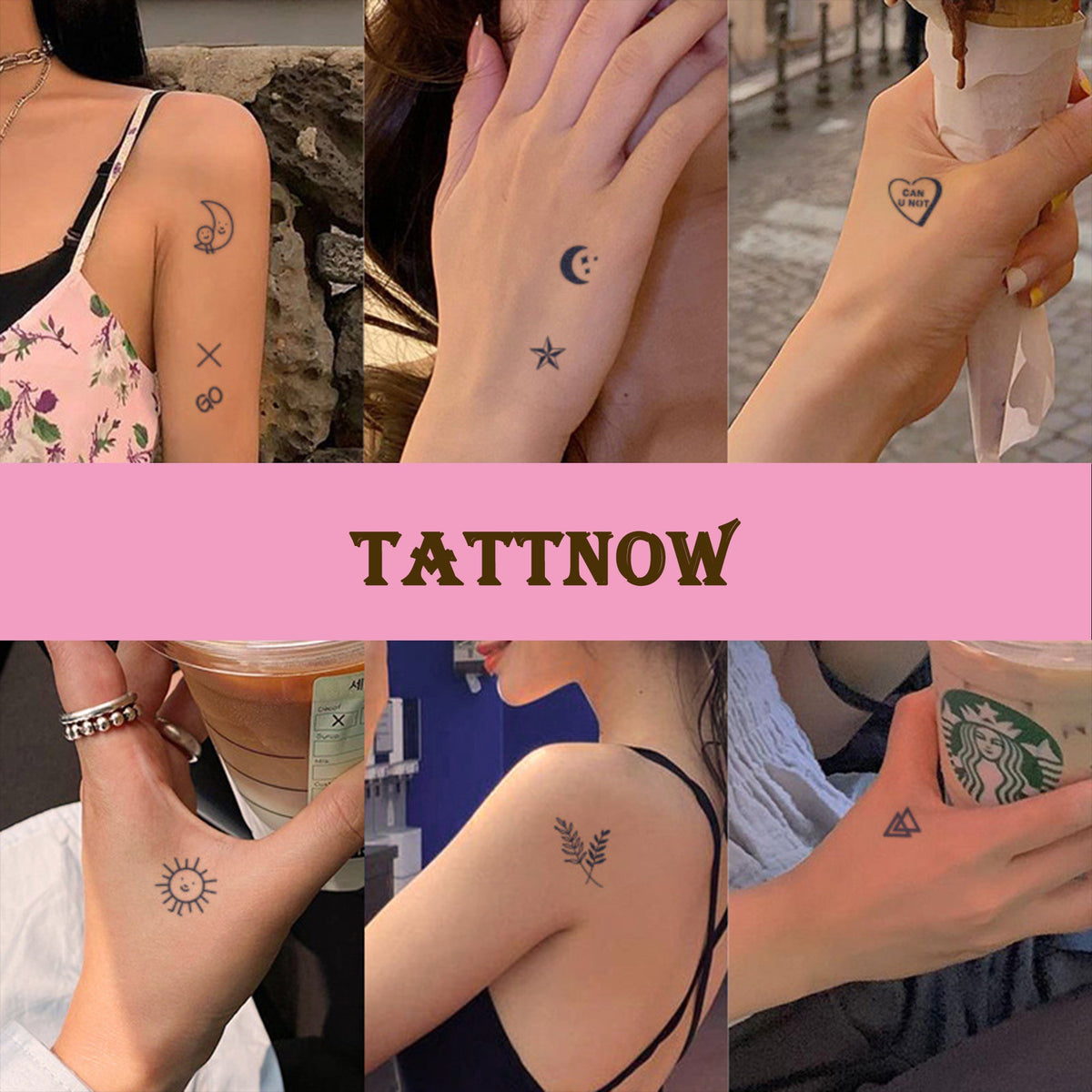 Main product view of 77-Piece Mini Semi-Permanent Tattoo Set  12cm Designs 2-Week Wear Skin-Friendly