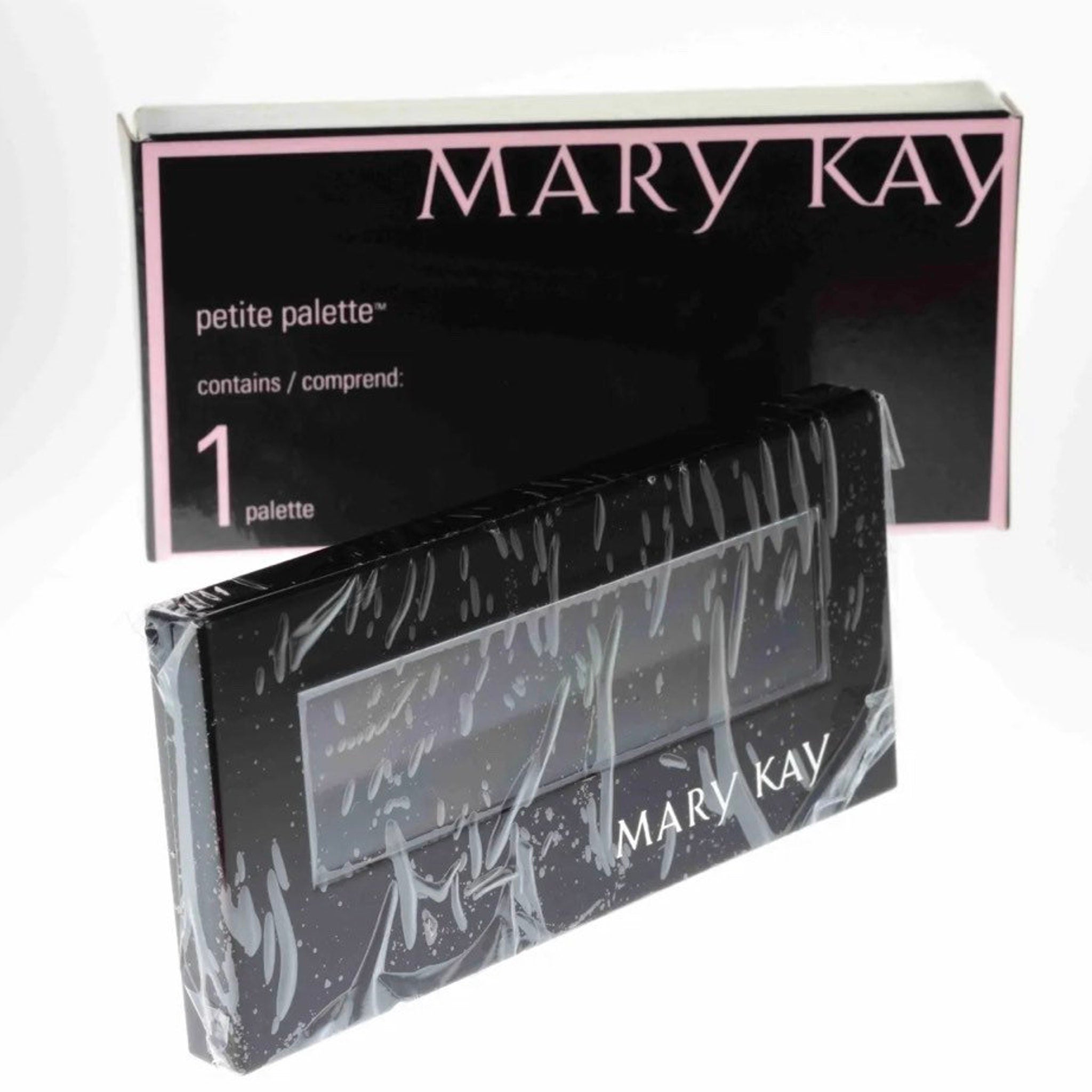 Mary Kay Petite Eyeshadow Palette with six neutral matte and shimmer shades in sleek black compact