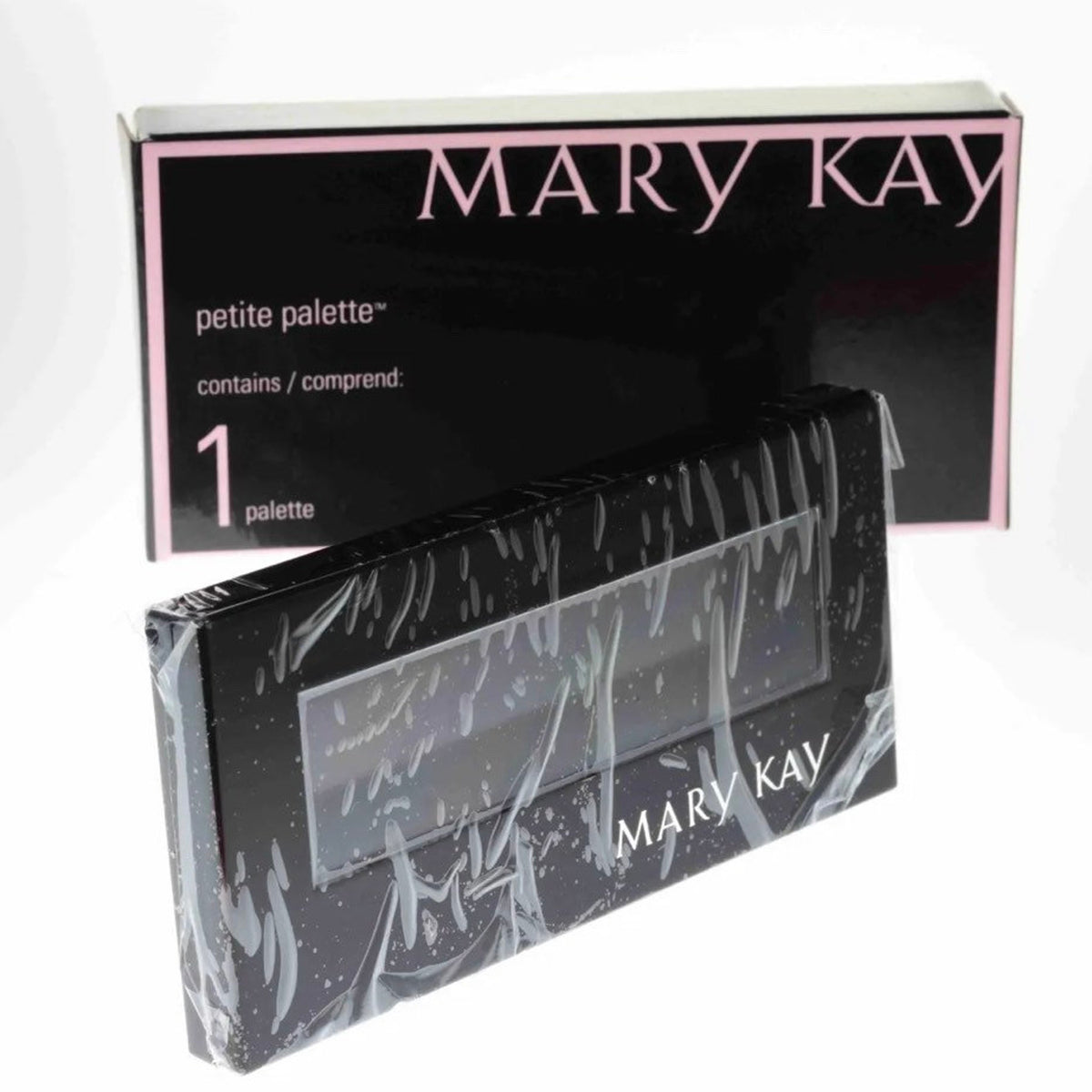 Mary Kay Petite Eyeshadow Palette with six neutral matte and shimmer shades in sleek black compact