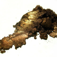 Carmen Mineral Pigment Eye Shadow in a compact with shimmering bronze powder and sleek black case