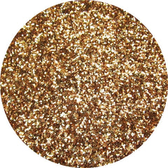 Close-up of Chromalight Pressed Glitter Eye Shadow in Dune, showcasing warm golden shimmer in compact palette.