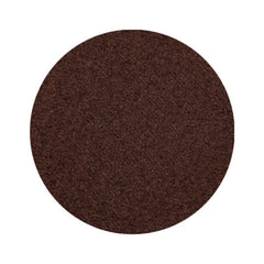 Close-up of vegan chocolate brown shimmer eye shadow in a round 26mm pan with cruelty-free pressed pigment