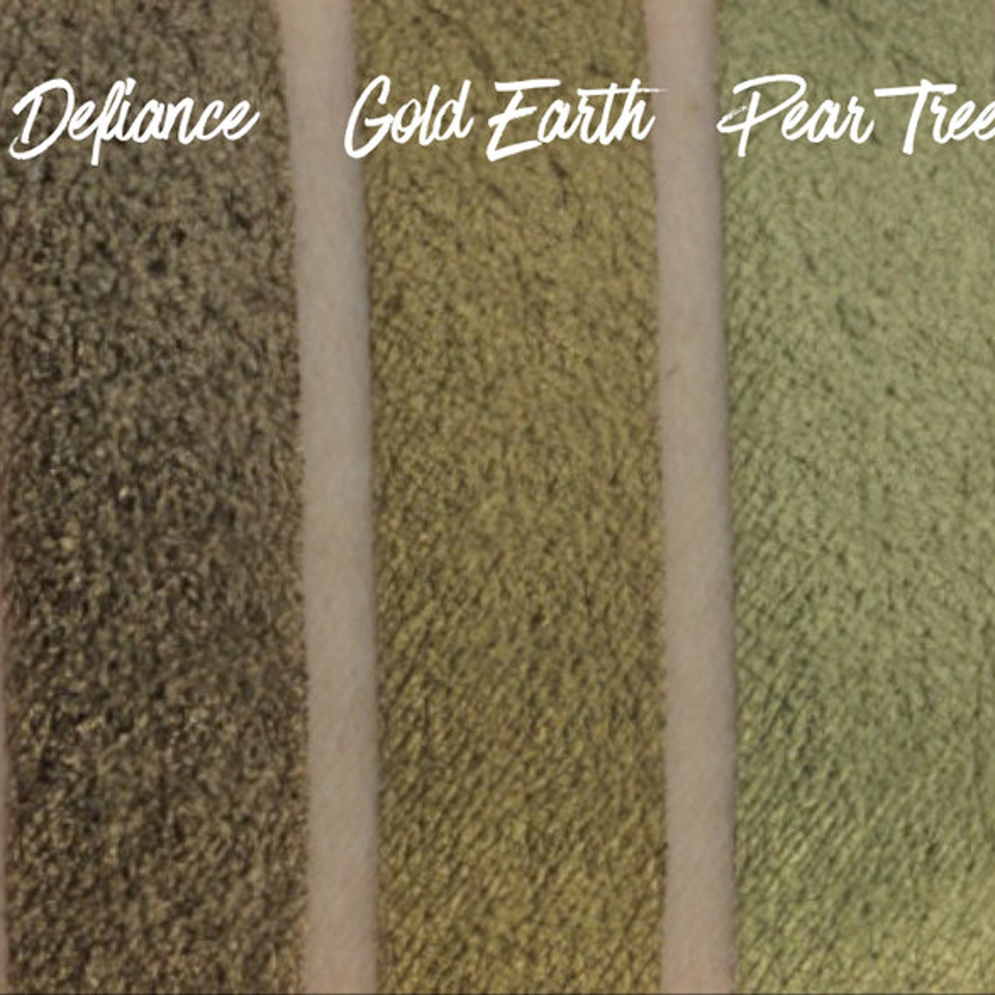 Hand applying pearlescent green shimmer eyeshadow with fingertip onto eyelid, showcasing vibrant pigment payoff