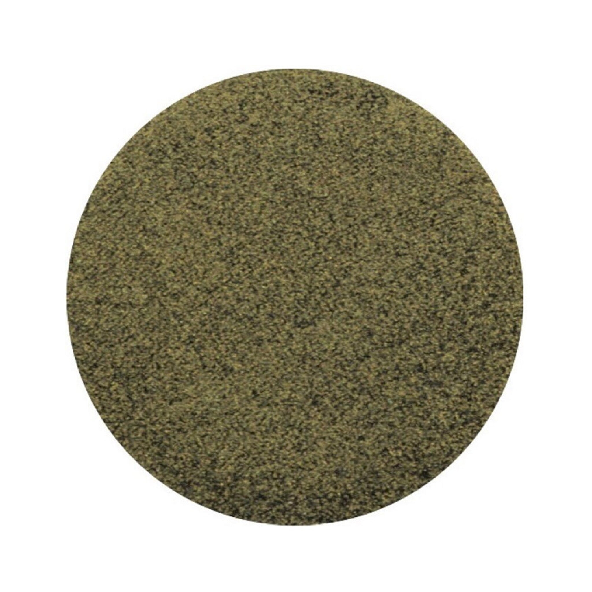 Pearlescent green eyeshadow pan with shimmer finish in a compact 26mm metal case