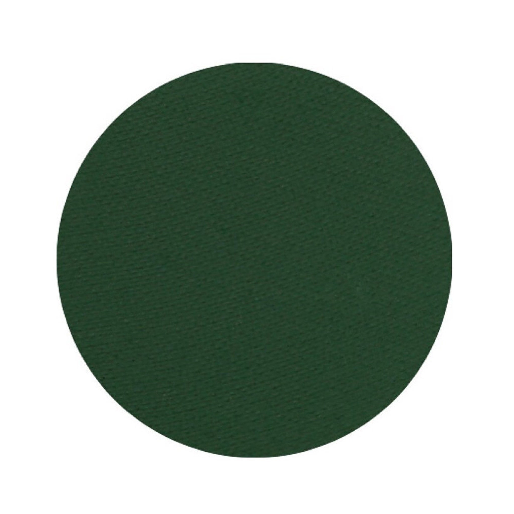 Single pressed matte eyeshadow pan in evergreen shade with smooth pigment surface, 26mm diameter