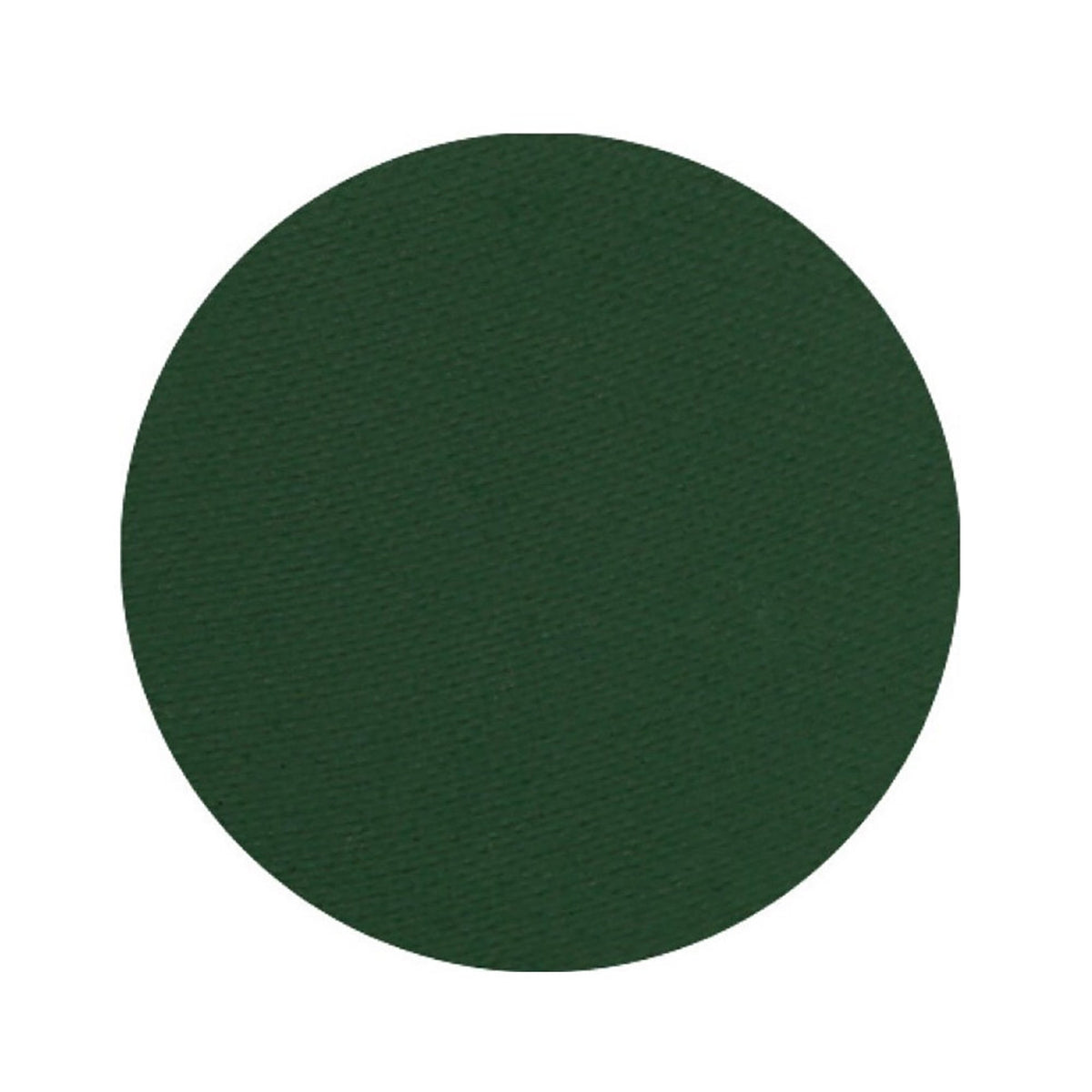 Single pressed matte eyeshadow pan in evergreen shade with smooth pigment surface, 26mm diameter