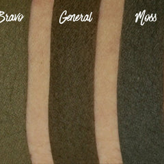 Side view of matte pressed eyeshadow pan showing 26mm circular shape and smooth pigment surface