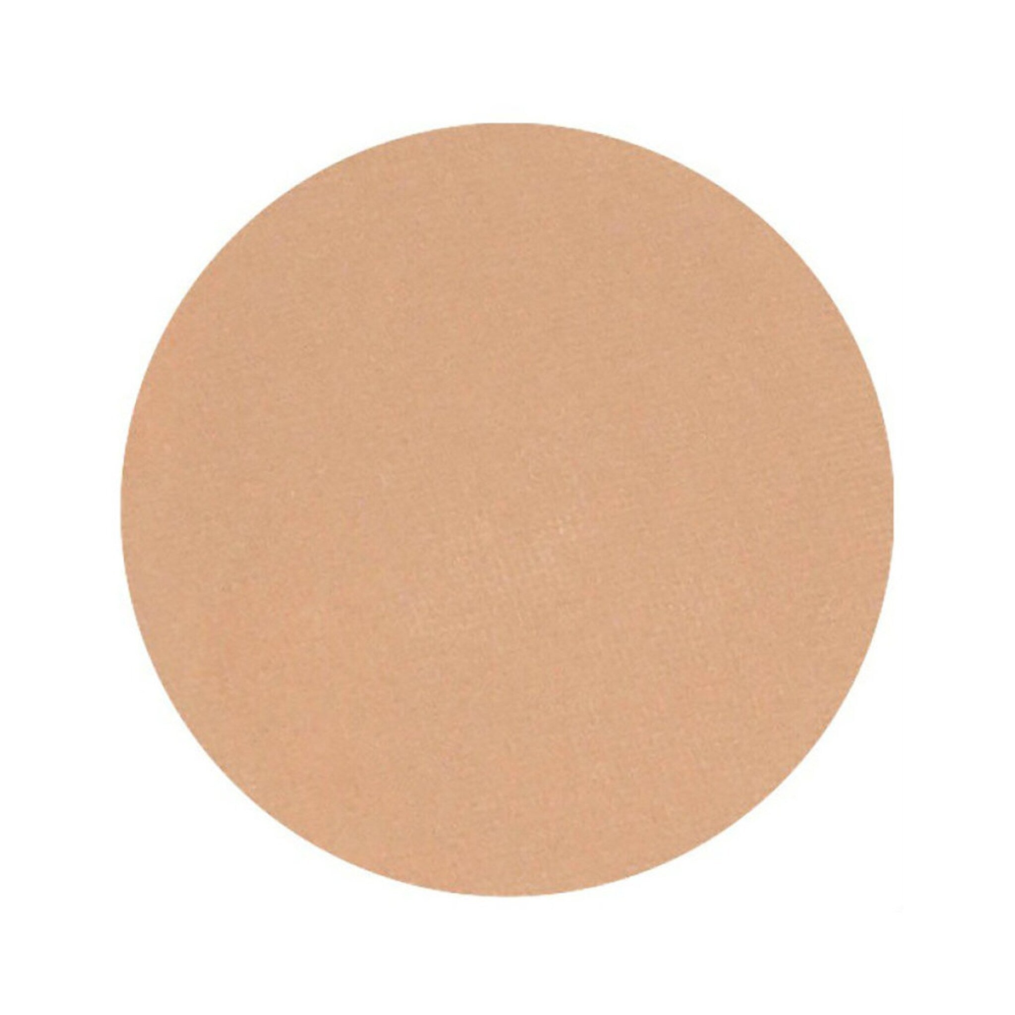 Single matte pressed eyeshadow pan in a neutral shade with smooth texture and round 26mm compact