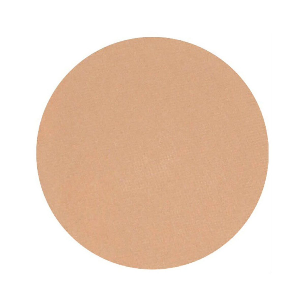 Single matte pressed eyeshadow pan in a neutral shade with smooth texture and round 26mm compact