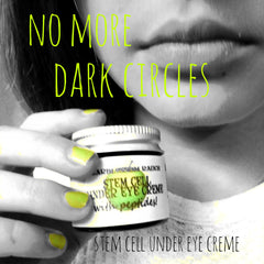 Under eye cream jar with white and silver lid, held by hand with yellow nails, PearBlossom Ranch text visible