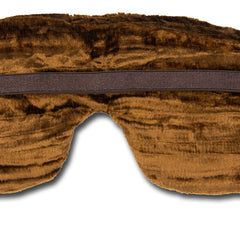 Sleep mask, brown plush material with elastic band, for eye coverage